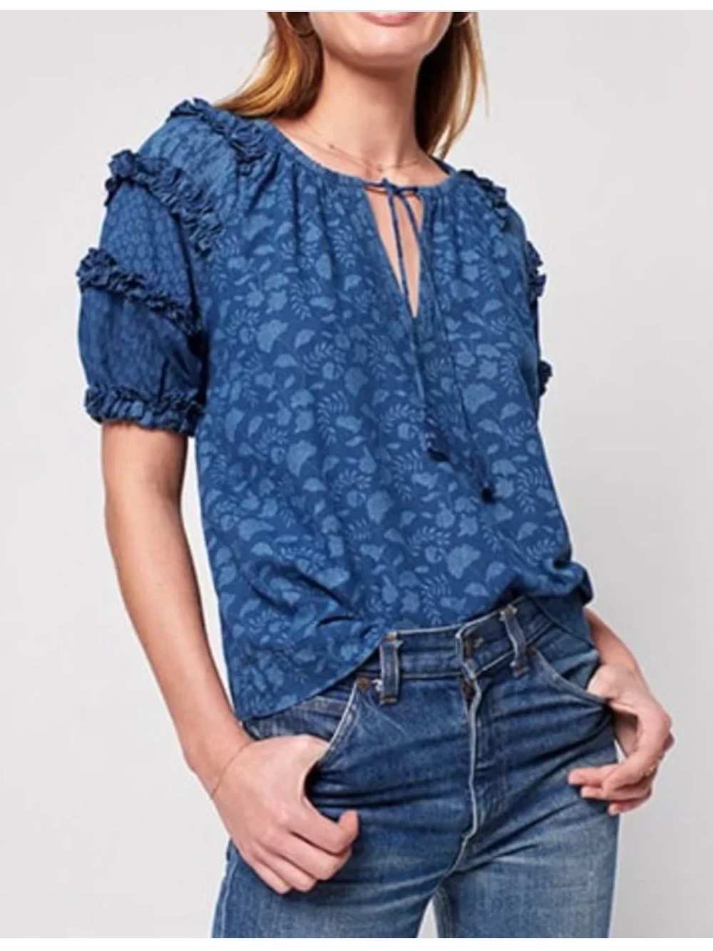Faherty Bodhi Ruffle Trim Top